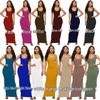 Solid Color Slim Fit Women's Long Vest Dress - Multi-size & Multi-color