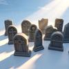 Mini Memorial Marker Set 14 Count Gray Cemetery Decor for Model Layout Styling, Layered Texture and Paint Friendly Home Display Decor