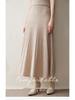 2025 Autumn/Winter Women's High-Waisted Knitted Cashmere A-Line Skirt with Slimming Flared Pleats