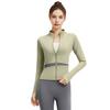 Women's Workout Jacket Full Zip Up Cropped Yoga Jacket Long Sleeve Slim Fit Athletic Top