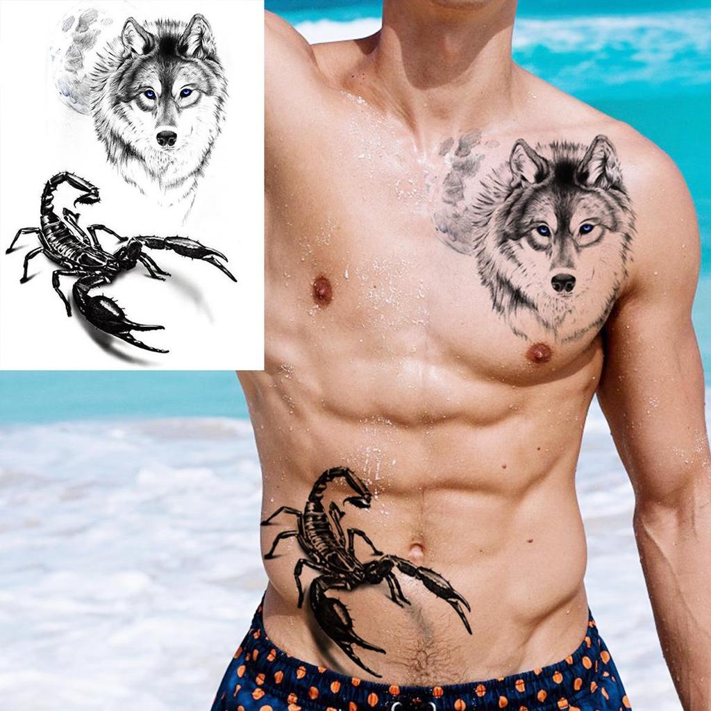 Realistic Long-lasting Animal Head Temporary Tattoo Stickers
