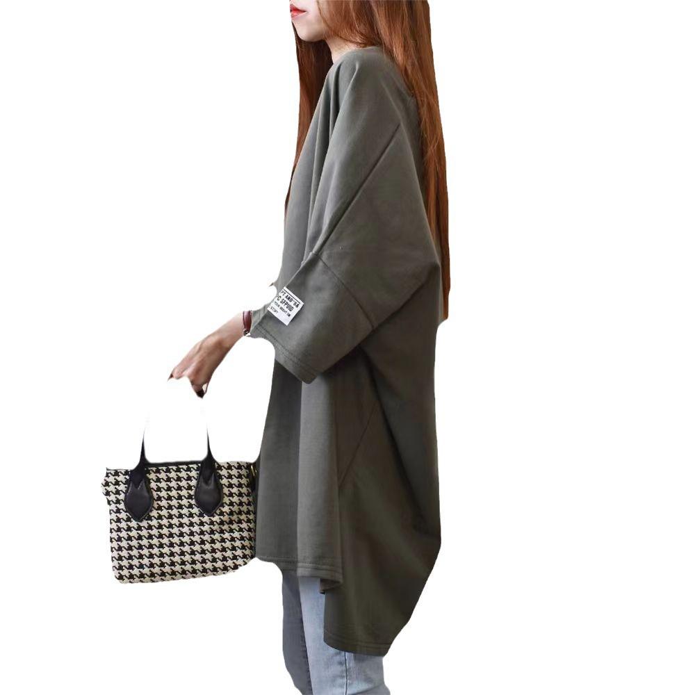 2023 Oversized Mid-Length Women's T-Shirt - Short Sleeve, Loose Fit, European Style