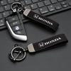 Suede Car Keyring Pendant Car Emblem Keychain For Honda Civic Accord Fit Jazz Pilot CRV Odyssey Passport City Vezel Accessories XL7