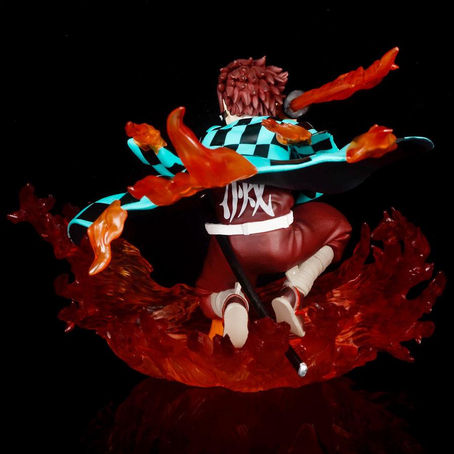 13cm Demon Slayer Anime Figure Battle Kamado Tanjirou Hinokami Kagura PVC Statue Collection Desktop Ornament Model Toys Gift