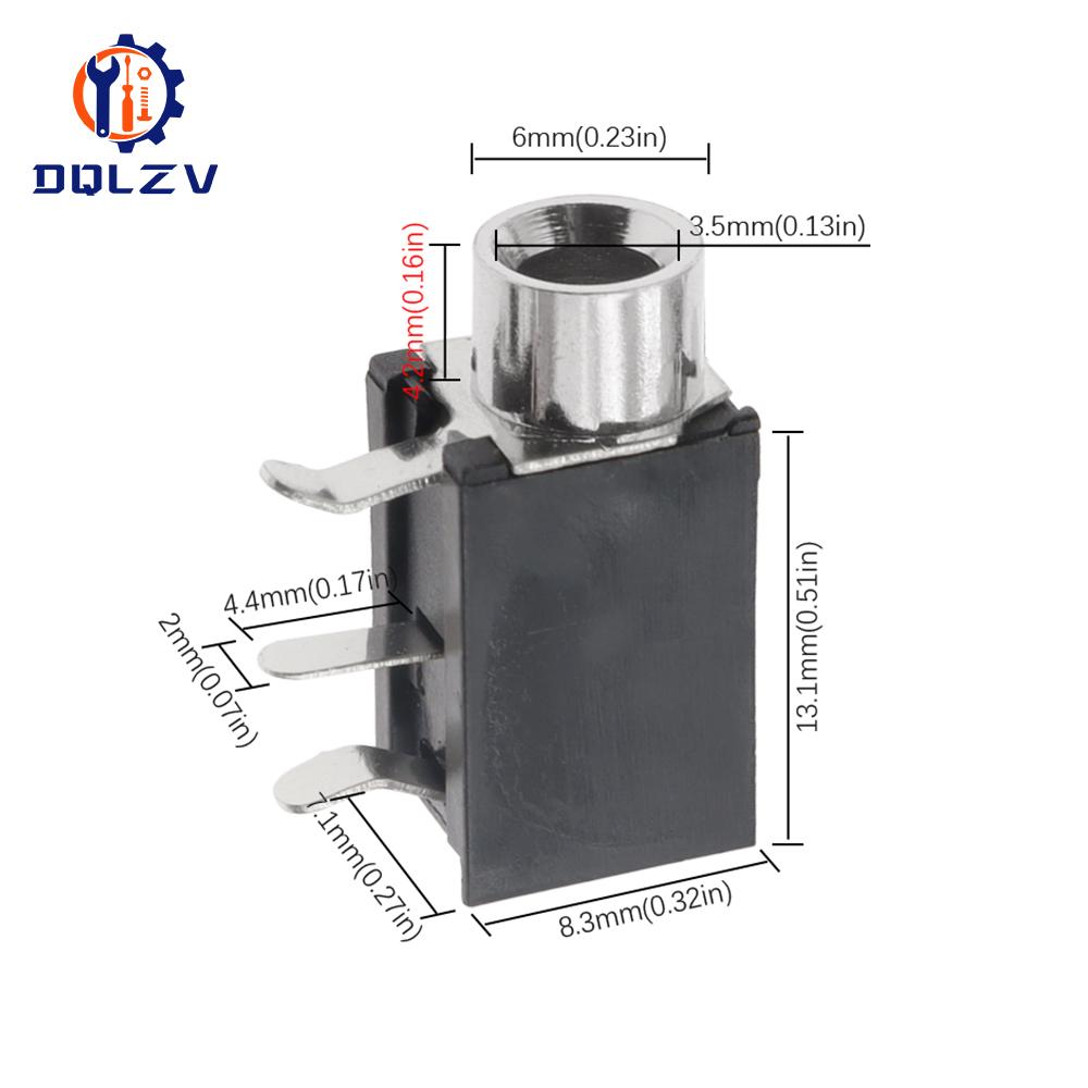 PJ-316 3,5mm Buchse 3-Pin Stecker Audio Kopfhörer Mono 3,5 mm Buchsenklemmen Leiterplattenmontage Stecker Schwarz PJ316