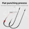 Carbon Steel Hawkbill Tide Hook Double Back Barbed Crooked Beak Fish Hook Straight Shank Hook Single Hook Fishing Tackle