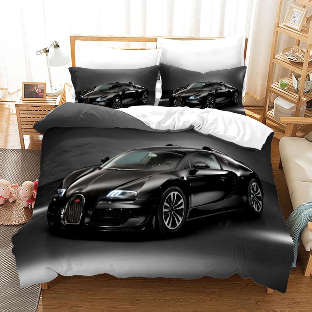 Luxury Car Duvet Cover Set Cartoo Bedding Set for Kids Boys Polyester Bedding Set King Size
