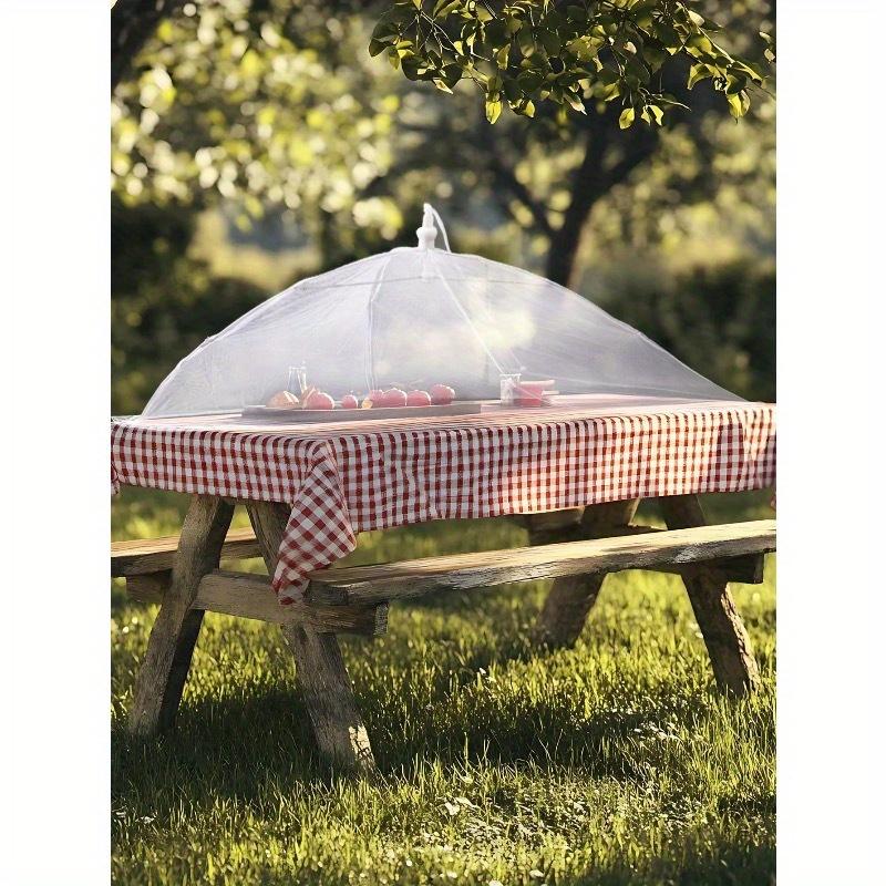 1pc White Insect And Mosquito-Proof Folding Cover, Vegetable Cover Can Be Disassembled And Washed Mesh Food Cover, Dining Table Cover
