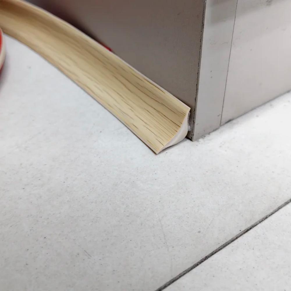 1pc 2mX15mm Self-Adhesive Floor Transition Strip,Wood Grain PVC Flexible Edging TrimWaterproof&Easy Install Door Threshold Strip