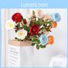 Elegant Rose Six Head Faux Flower Arrangement For Celebrations And Hotel Ceiling Decor