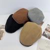 New retro black forward hat children autumn and winter British retro versatile simple temperament literary cap