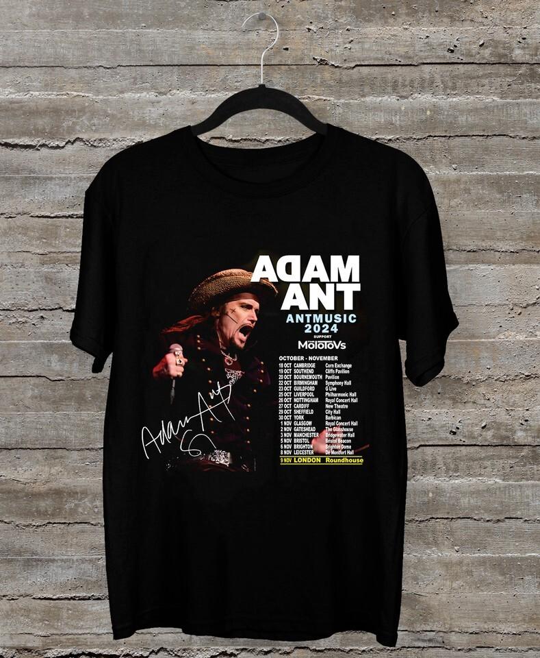 НОВЫЙ Adam Ant 2024 тур Antmusic 2024 Черная Футболка Все Размеры AM94 Унисекс XXXXL