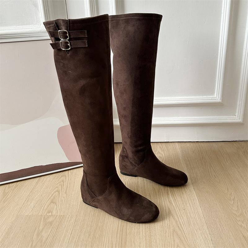 Over-knee boots women's shoes autumn four seasons 2025 new thick heel high boots pointed fashion western cowboy boots