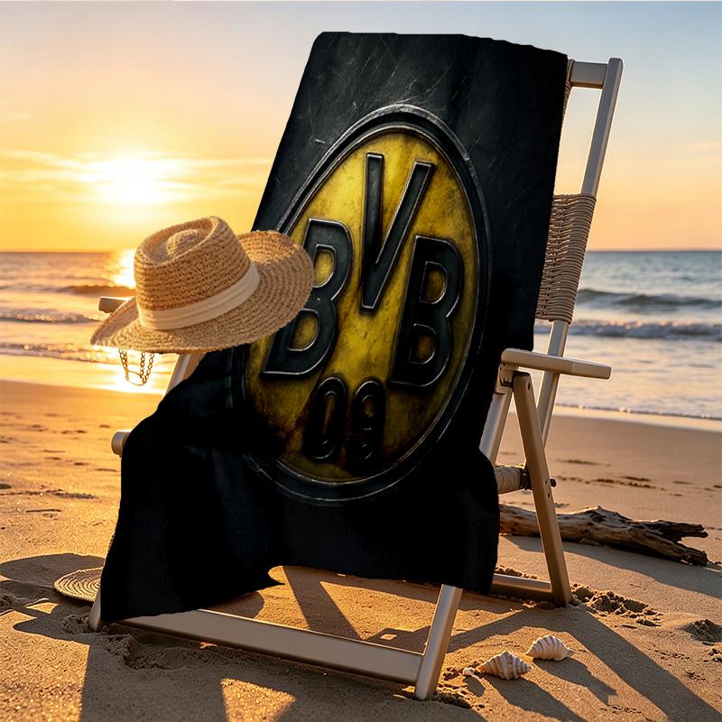 Borussia Dortmund Print Beach Towel Design, Soft, Lightweight. for Home Bathroom, Spa, Pool, Yoga, Surfing, Camping, Gift for Family, Friend