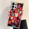 Cartoon Cute Cats Theme Plating Phone Case For Samsung Galaxy S24 S25 FE S26 Edge S23 Ultra S22 S21 Plus S20 Anti-Fall Airabag C