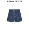 UR Women's Retro Washed Bow Denim Shorts