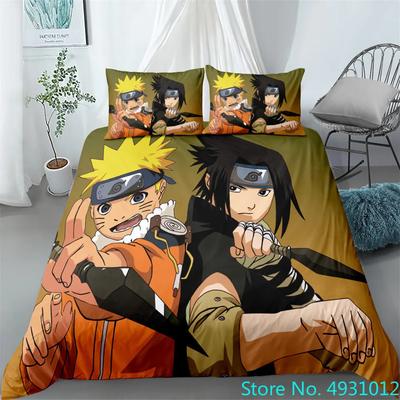 N-Naruto Duvet Cover Set Anime Pillowcase Quilt Cover Bedding Bag Set Queen King Size 3D Digital Printing Kids Home Supplies