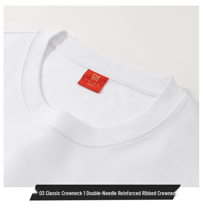 2024 Summer Men's Ethnic Style Embroidered Cotton Crew Neck T-shirt