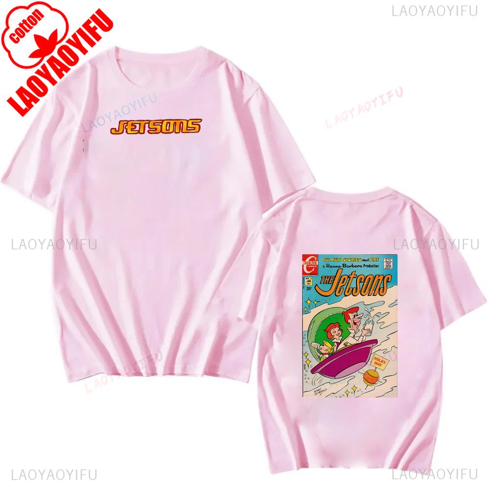 The Jetsons Printed T-shirt Tops Cartoon The Jetsons Letter Clothes Comfy Casual Breathable T Shirt Social Club