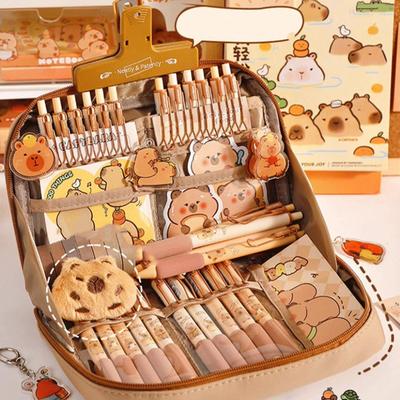 Portable Stationary Bag Cute Pencil Case Kids School Case Pouch With Pens Clips Rulers And More Wide Opening Pencil Organizer