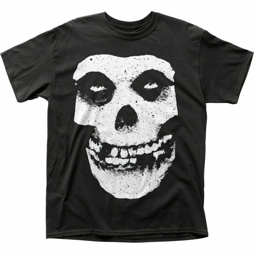 Футболка Misfits с черепом и логотипом, мужская, лицензионная, рок-н-ролл, ретро, футболка группы, новая, черная L