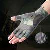 Summer Fishing Gloves Men's Thin Driving and Riding Breathable Ice Silk Road Outdoor Fishing Half Finger Sun Protection Gloves