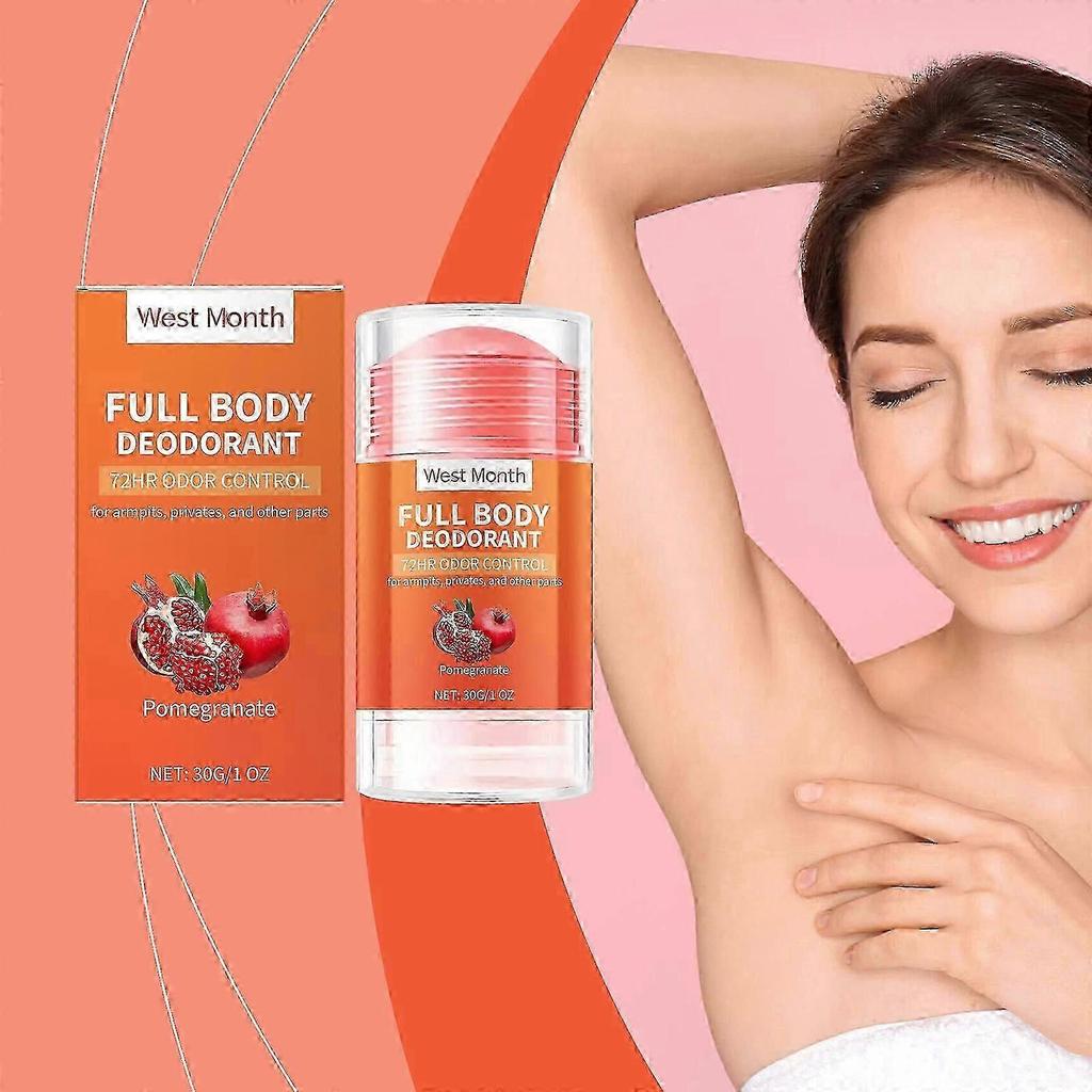 Full Body Deodorant Stick, Pomegranate, Aluminum-Free, 72 Hour Odor Control