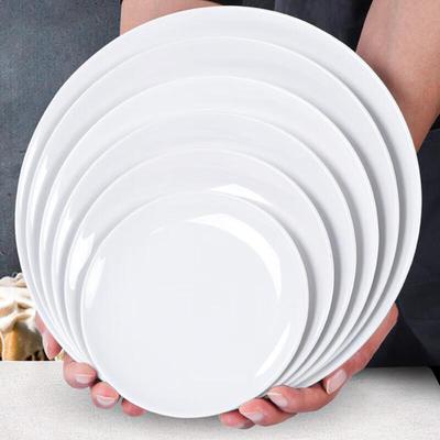 White Round Melamine Dinner Plate