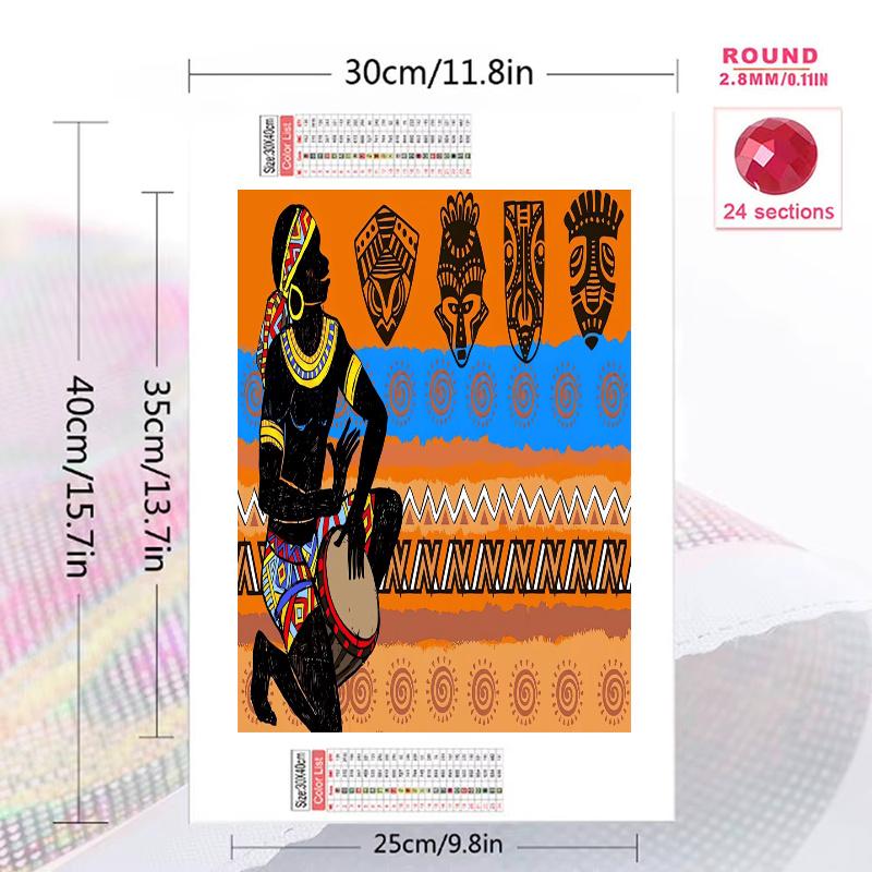 African Woman 100% Round Full Drill 5D DIY Diamond Painting Embroidery Cross Stitch Rhinestone Décor