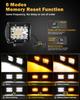Auxbeam White Amber Strobe Lights 4" 120W LED Pod Light Bar 6 Modes Dual
