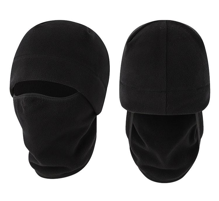 Winter Solid Color Outdoor Sports Mask with Hood Full Face Mask Ear protection Warm and Windproof чёрный