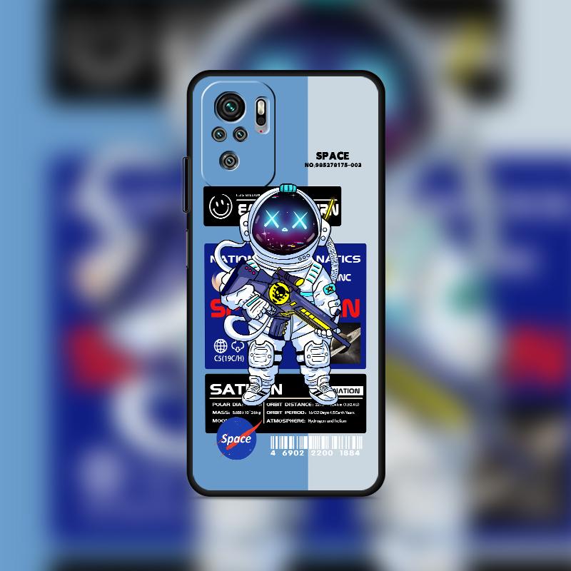 Fashion Cool Astronaut Case For Xiaomi Redmi Note 11 10 9 Pro K40 10S 9S 9A 9C 9T 8 8T 7 11T Luxury Silicone Bumper Phone Cover