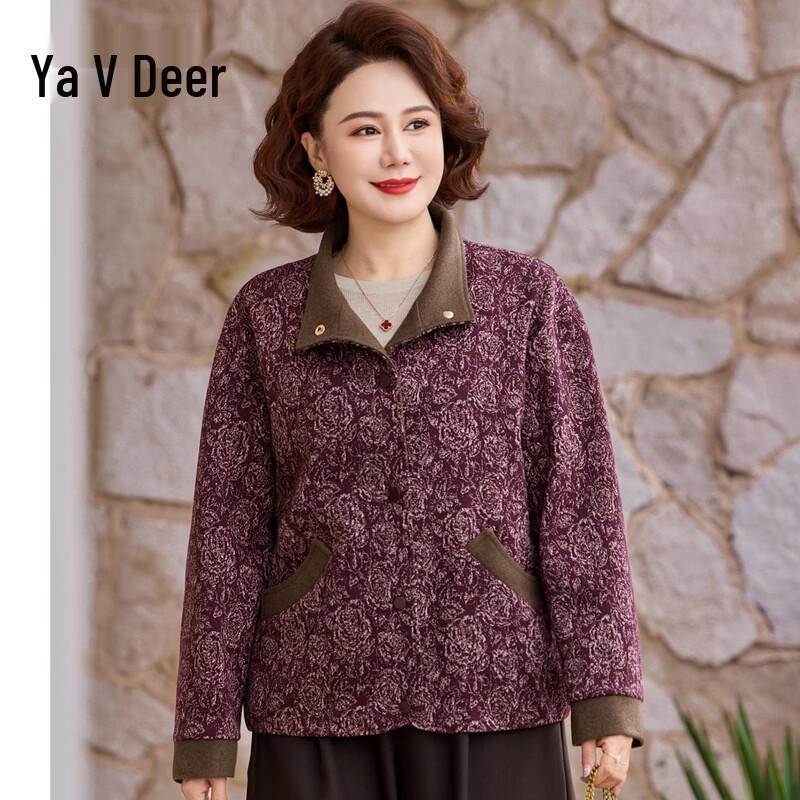 Yalu Mid-Aged Women's Floral Jacket