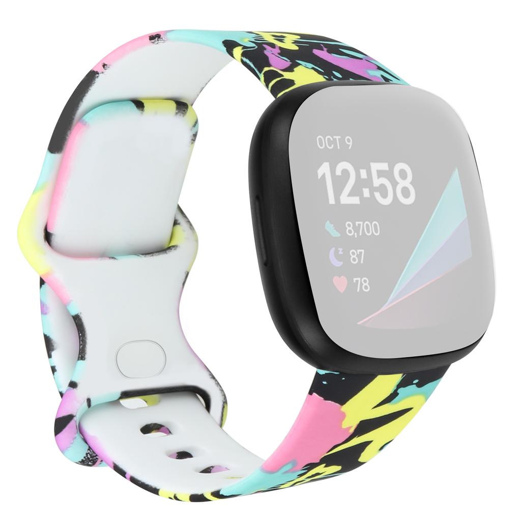 Pattern Printing Design Silicone Watch Band Strap Replacement Size S for Fitbit Versa 3