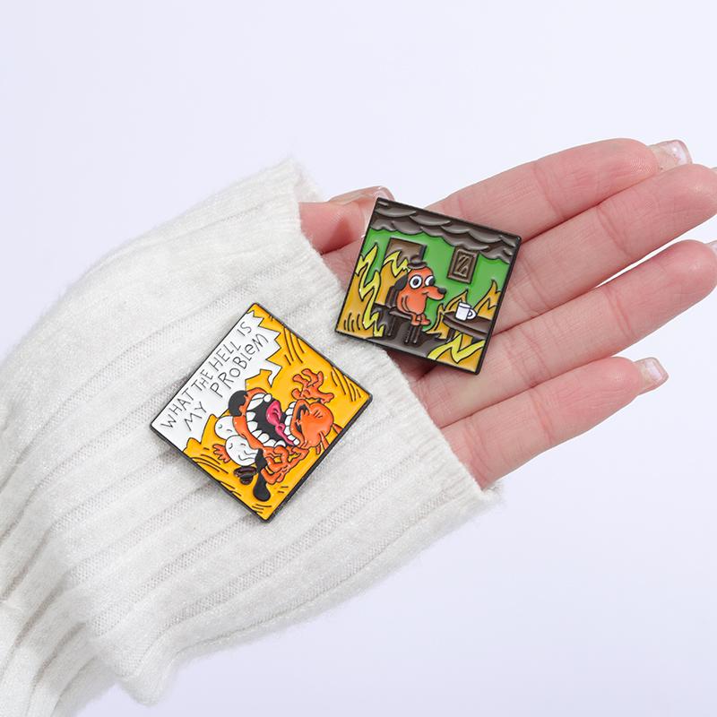 Xiaomi Fire Dog Enamel Pins Animal Badges Brooches Jewelry Custom Lapel Clothes Backpack Accessories Gifts for Kids Friends