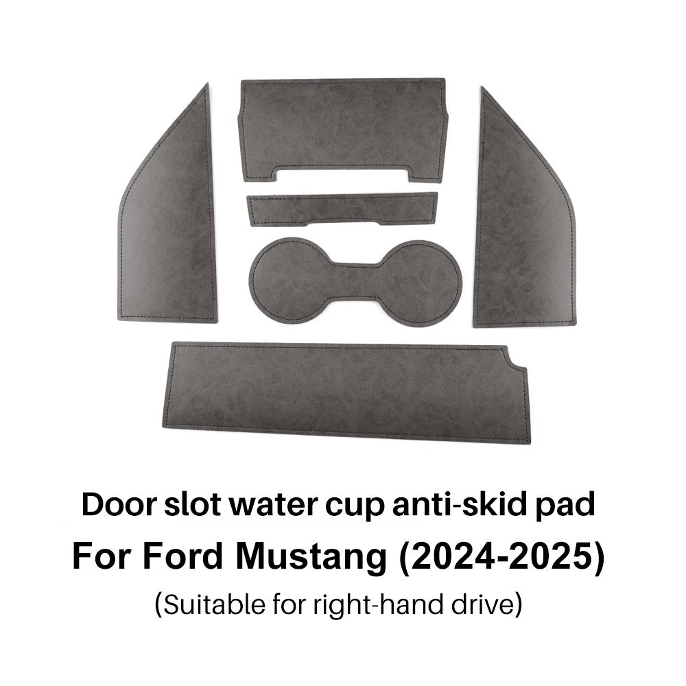 Cup Mat For Ford Mustang GT 2024 2025 2026 2027 LHD RHD Car Anti-Slip Dust-proof Rubber Pad Gate Sticker Interior Accessories