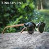 Kingseven Handmade Black Walnut Wood Men's Sunglasses Women Polarized Mirror Lens Sun Glasses Male UV400 Oculos W5517