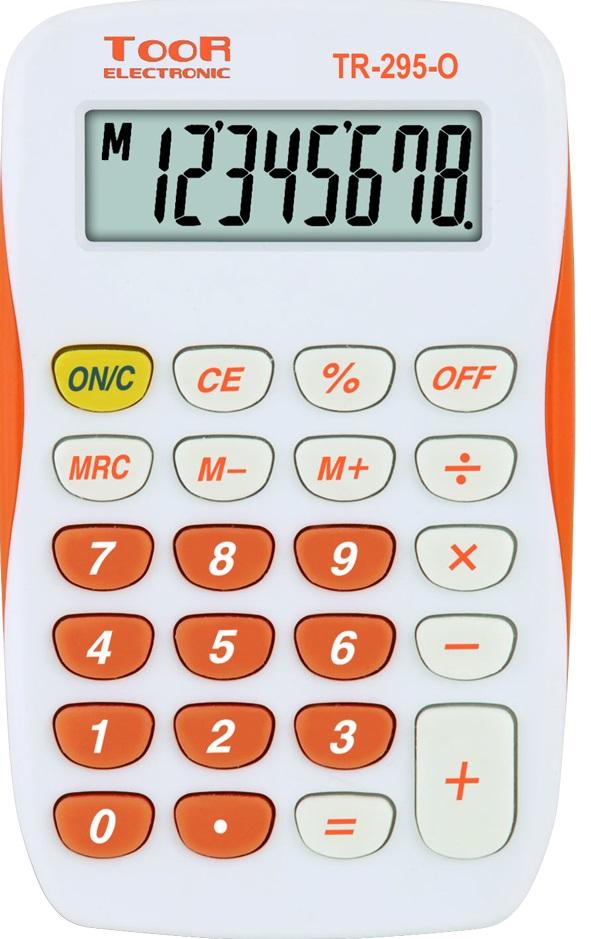 Toor Orange 8-Digit Pocket Calculator Tr-295-O