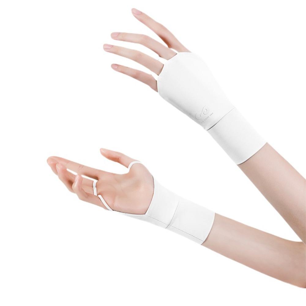 Elastic Half Finger Golf Gloves Thin Ice Silk Mittens Sun Protection Sunscreen Gloves  Unisex