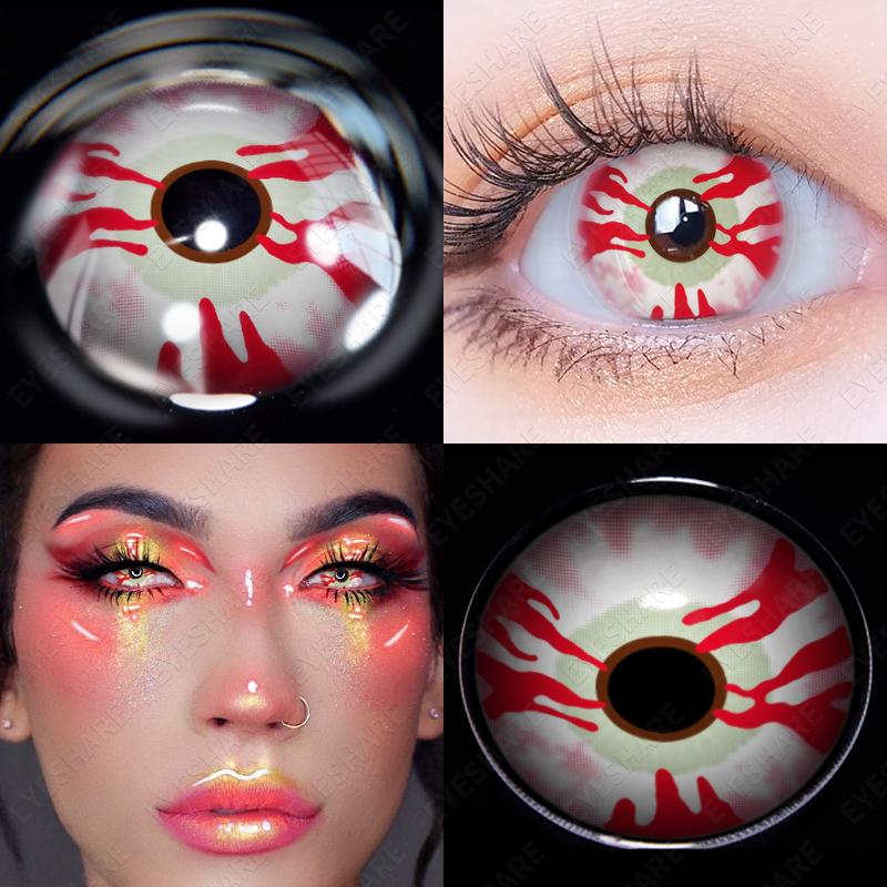 Eyeshare 1 Pair Cosplay Contact Lenses for Eyes Colorful Yellow Anime Lenses for Cosplay Halloween Cosmetics Pupils