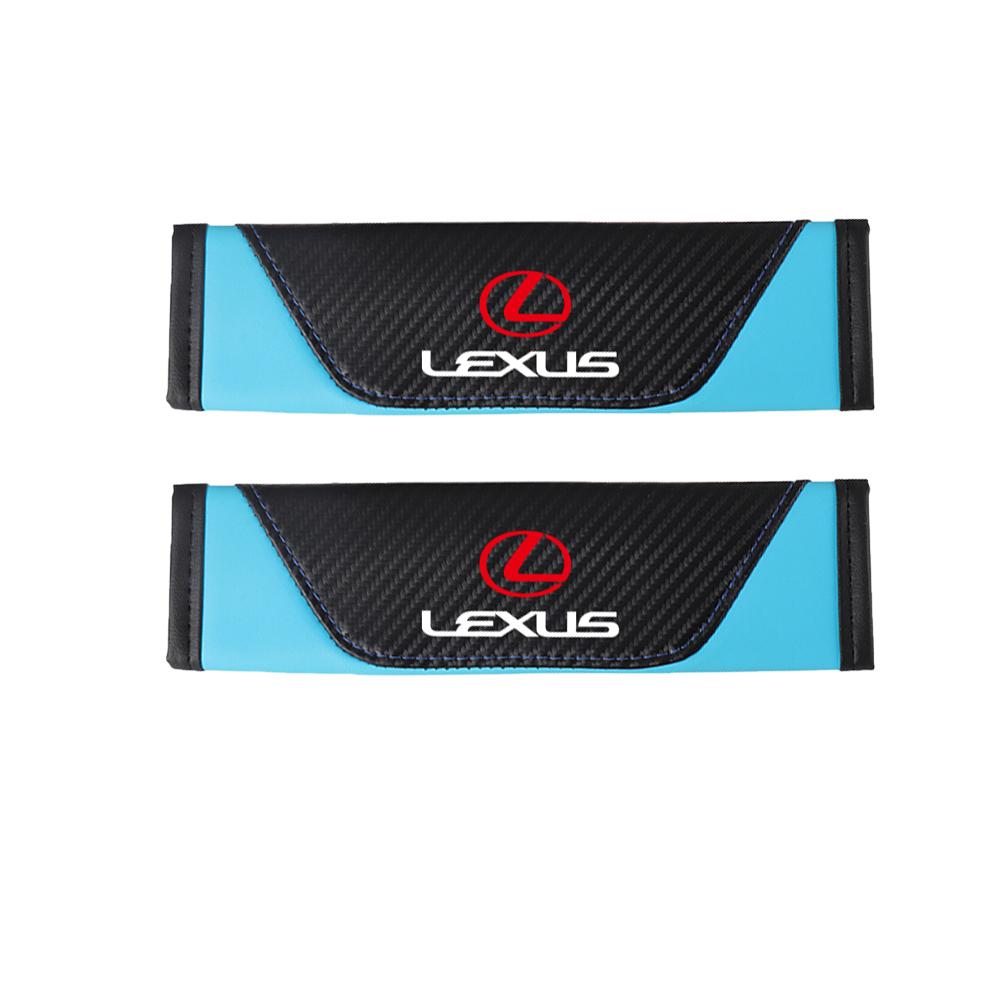 2Pcs Leather Car Cotton Seat Belt Pads Safety Shoulder Mat Accessories For Lexus LS LC IS350 ES300h ES300 IS250 IS220d NX350h RX
