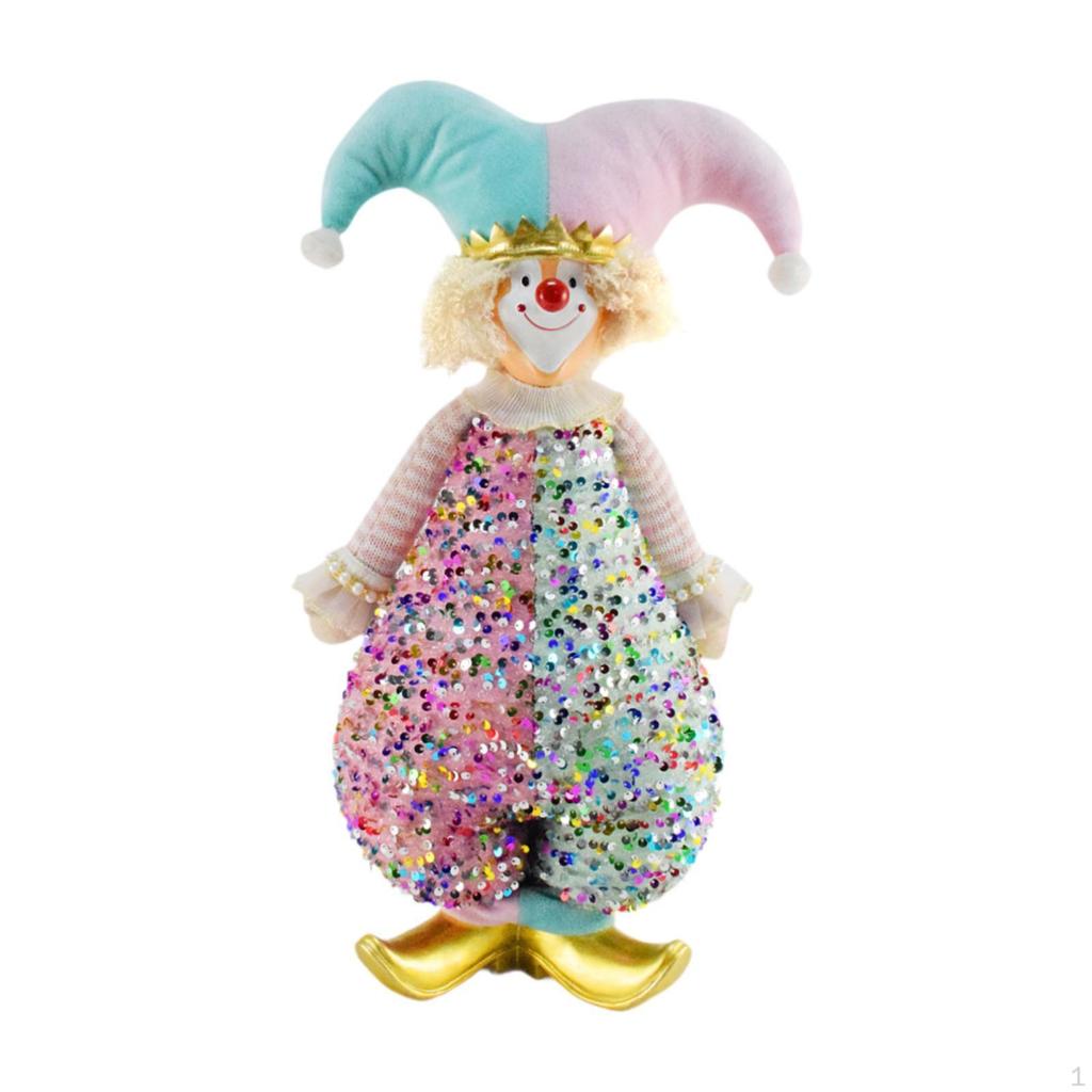 Christmas Clown Doll Decoration Home Decor Xmas Figure Figurine Holiday Ornament for