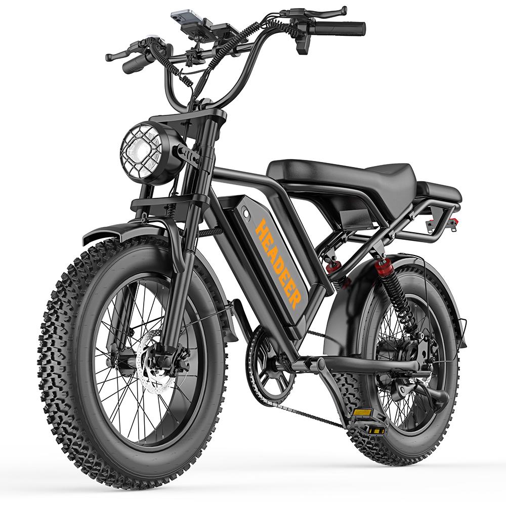 HEADEER BK20 Bicicleta Elétrica para Adultos Bateria 48V20AH Motor 750W Bicicleta Elétrica Carga 150KG Autonomia 80KM Pneus Largos 20 Polegadas E-Mountain Bike para Off-Road