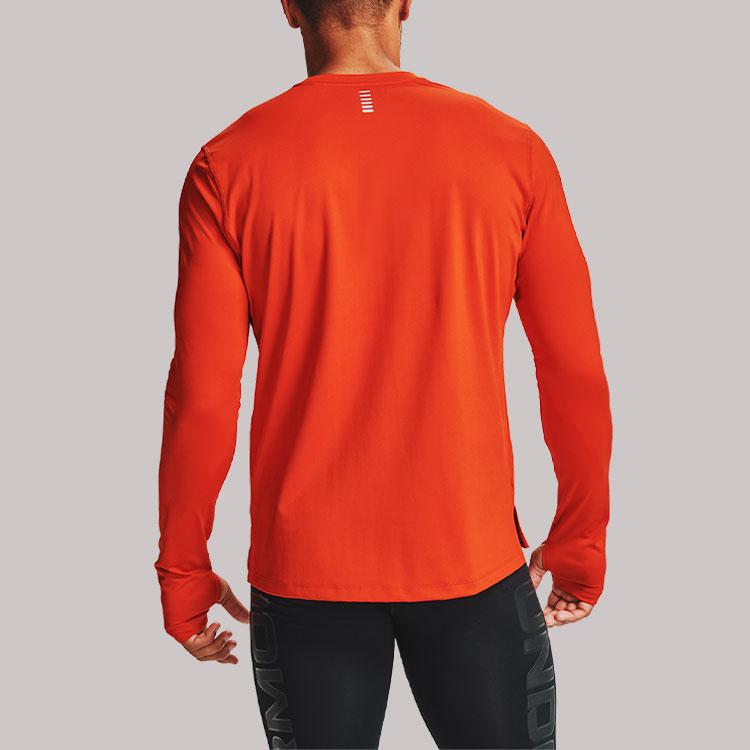 Under Armour Empowered Solid Color Athletic Slim Fit Crew Neck Long Sleeve T-Shirt Men tops Deep-Orange 1356148-830