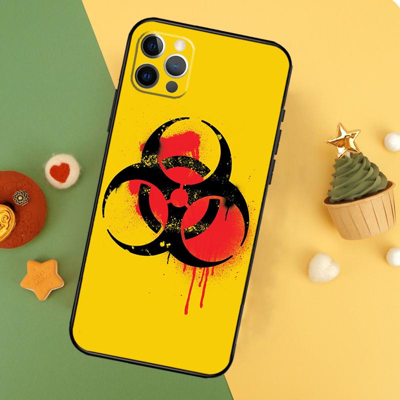 Biohazard Symbol Logo Phone Case For iPhone 17 17Air 16 15 14 13 11 12 Pro Max 12 13 Mini 16E Shockproof Cover