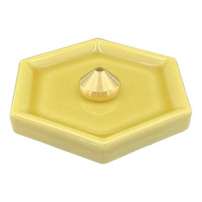 Kameyama KOH Incense Holder 1 Piece & Plate, Yellow,