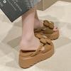 Mode 8CM Plattform Hausschuhe Sandalen Frau Bowknot Dicke Sohle Hausschuhe Frauen Chunky Flip-Flops Sommer Casual Strand Dias Zapatos Mujer