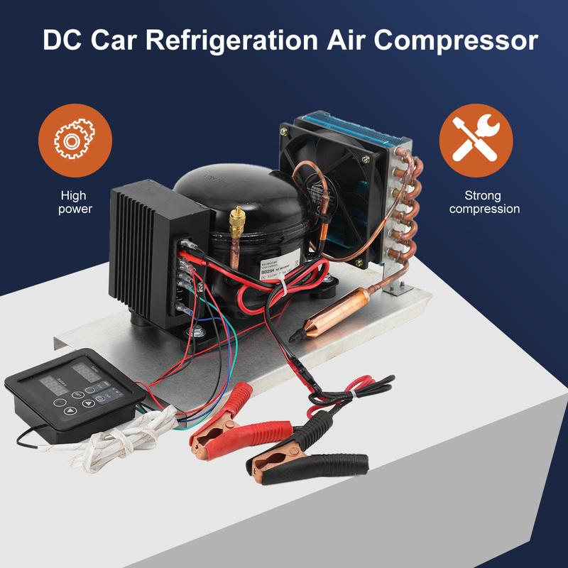 BD25HC Compressor Condenser Car Refrigerator Solar Freezer 12V 24V Refrigerator Air Compressor With Temperature Controller