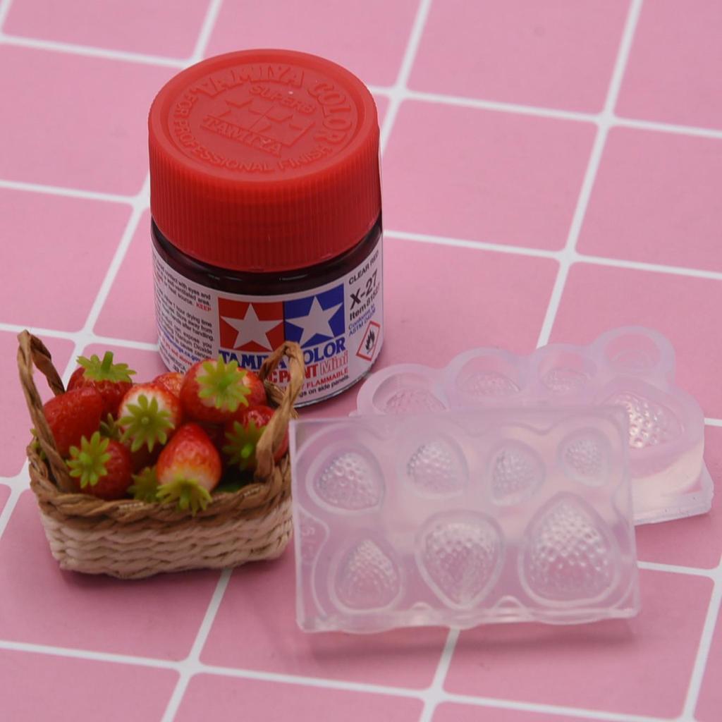 Strawberry Silicone Mold for Mini Dollhouse Clay & Resin DIY Projects