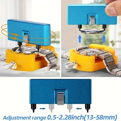 3 in 1 Reparaturwerkzeugset Uhrenbodenöffner Einstellbarer Öffner Gehäusebodenentferner Uhrengehäusebodenöffner Reparatur-Entferner-Halter